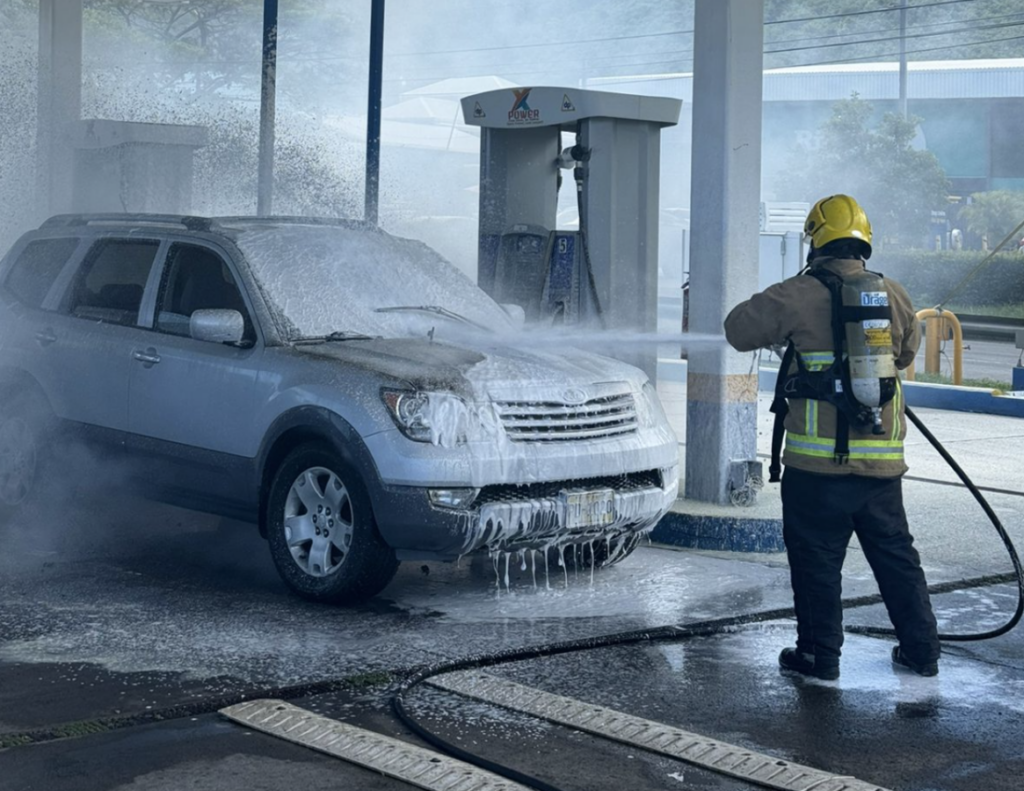 Vehicle fire at gas station prompts advisory from Fire Chief